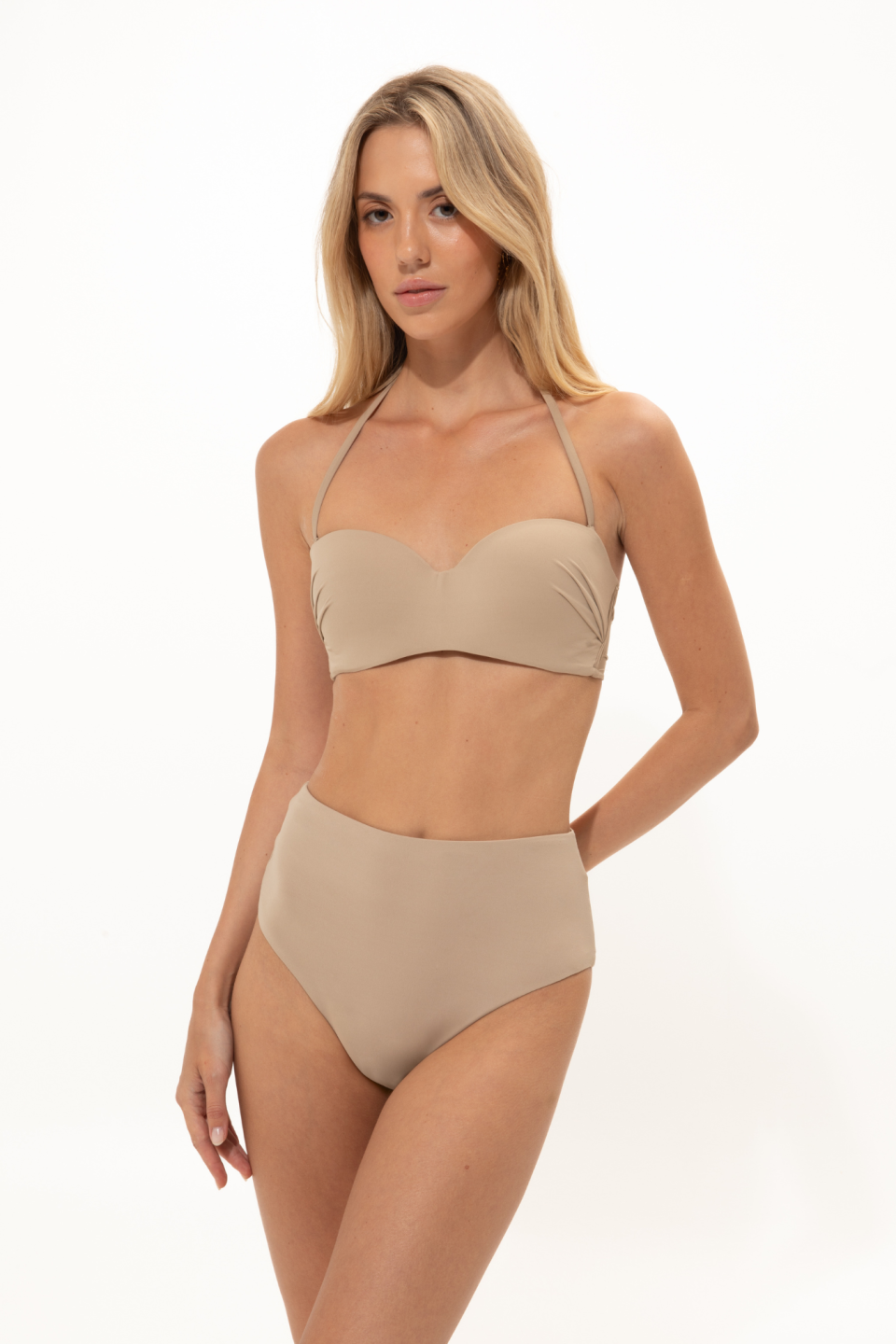 ビキニ VALLO DE NEAR Emma TopBottom Set Beige Beige Seamless Bikini Top | Vassia Kostara